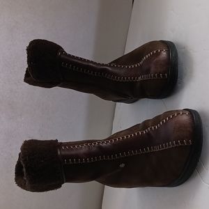 Finn Comfort brown suede with sherpa cuffs and lining ankle boots-sz 5